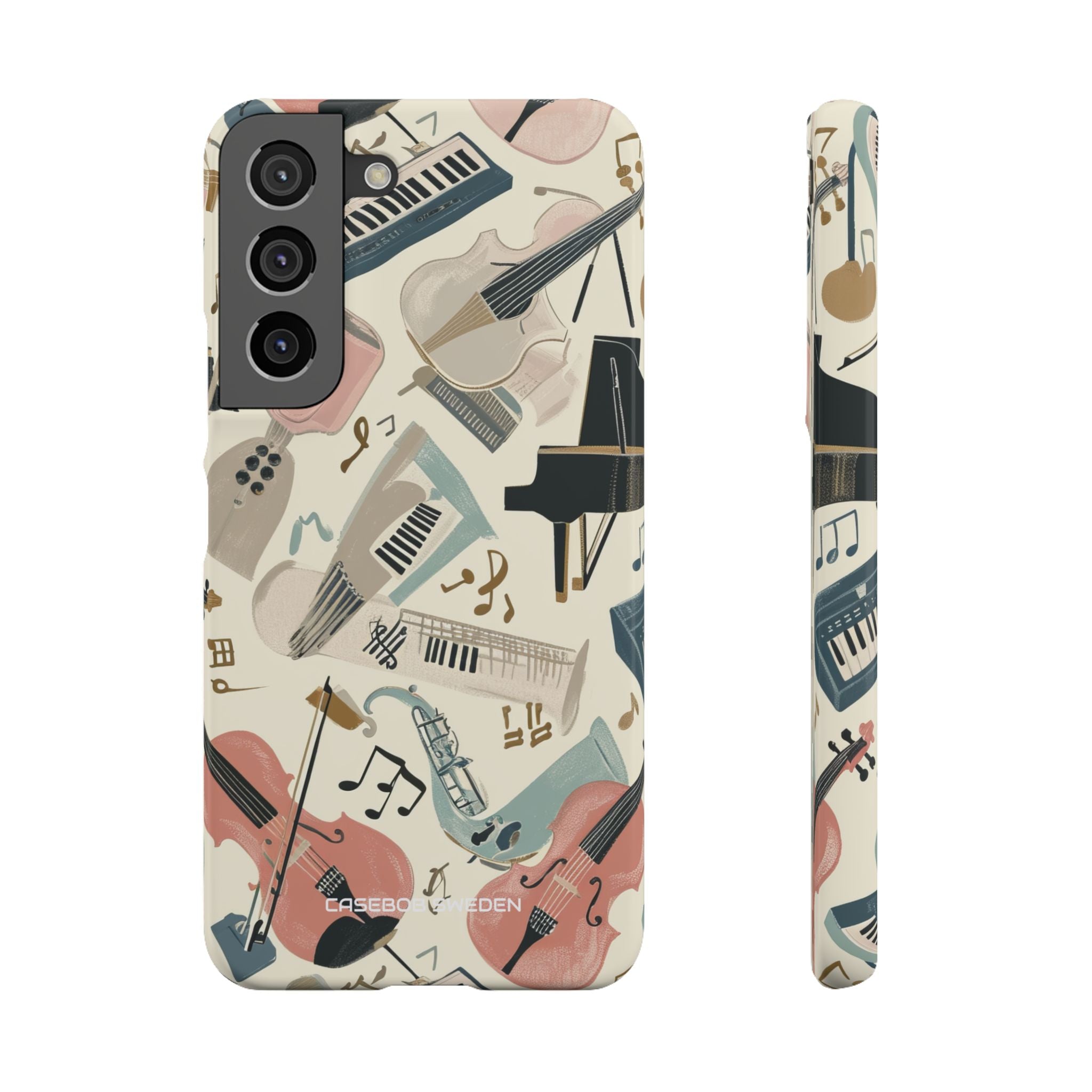 Beige Musical Instruments Pattern - Slim Samsung S22 Phone Case