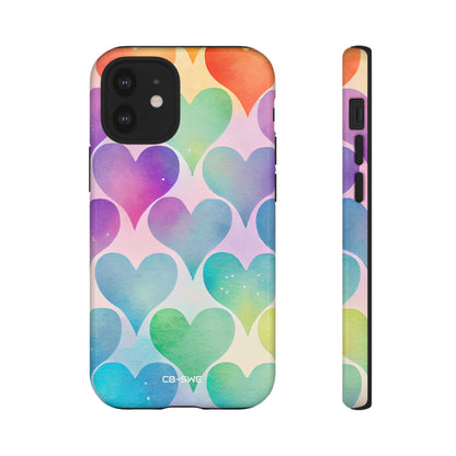 Watercolor Heart Symphony - iPhone Case