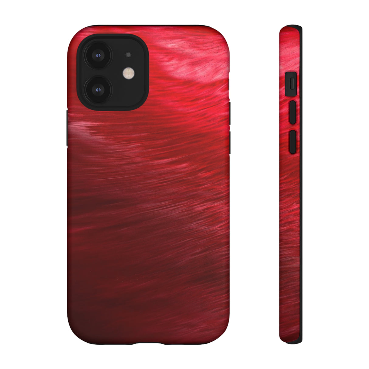 Red Feather Ink Art iPhone Case (Protective) iPhone 12 Matte Phone Case