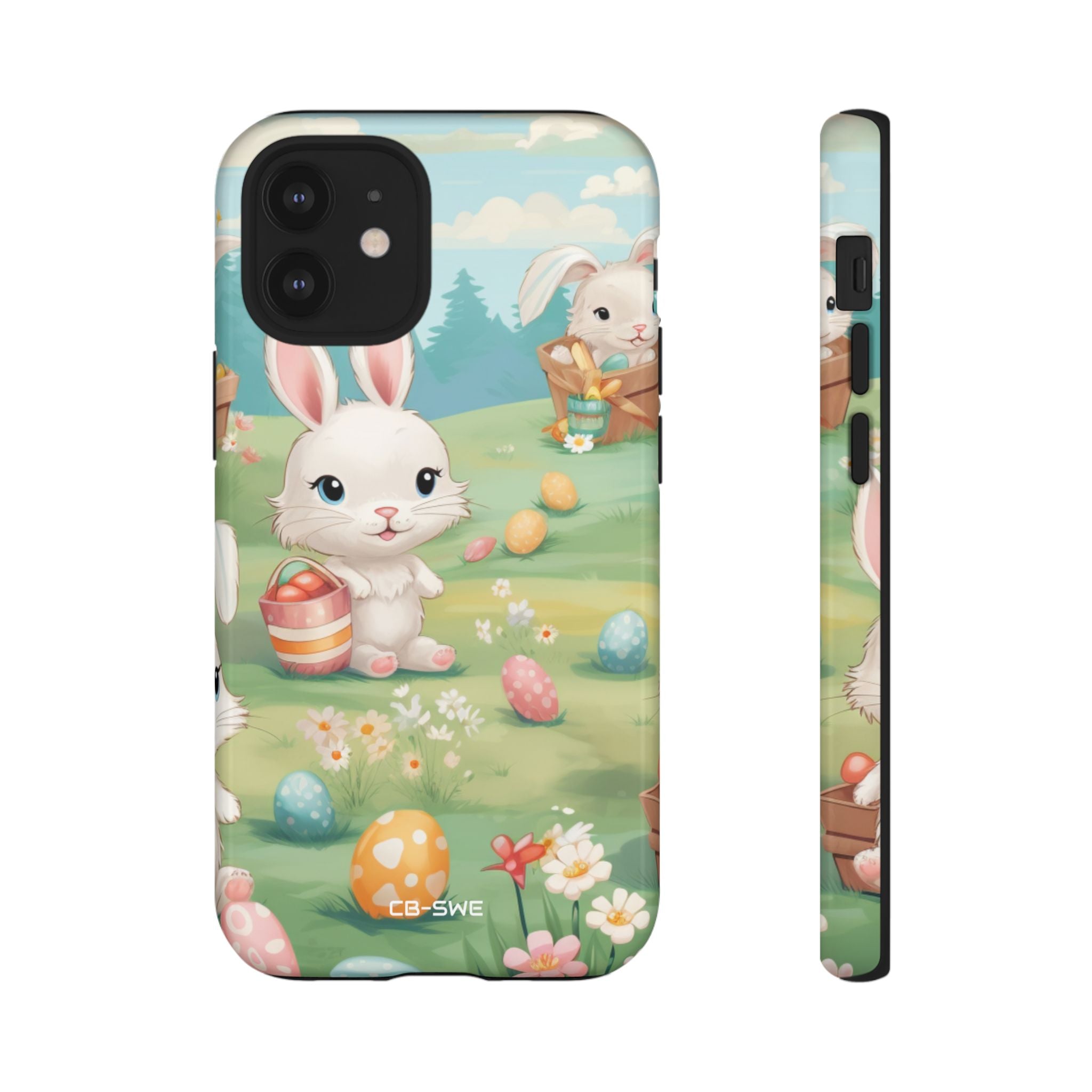 Bunnies Hunt Eggs - iPhone Case