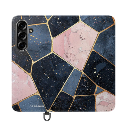 Golden Mosaic Navy - Samsung S25 Case - Wallet