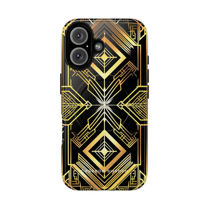 Golden Geometric Opulence iPhone 16 | Tough+ Phone Case