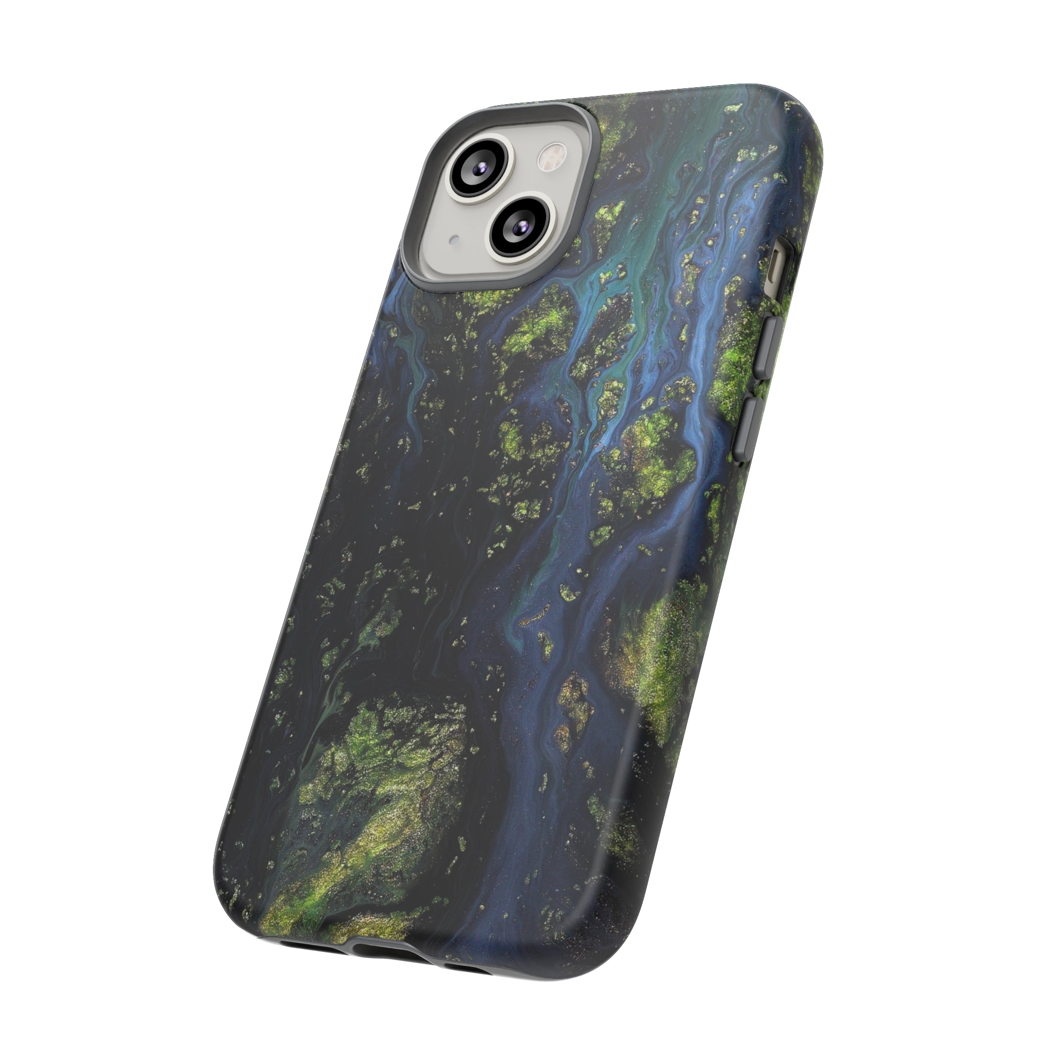 Blue Cosmos Ink Art iPhone Case (Protective) Phone Case