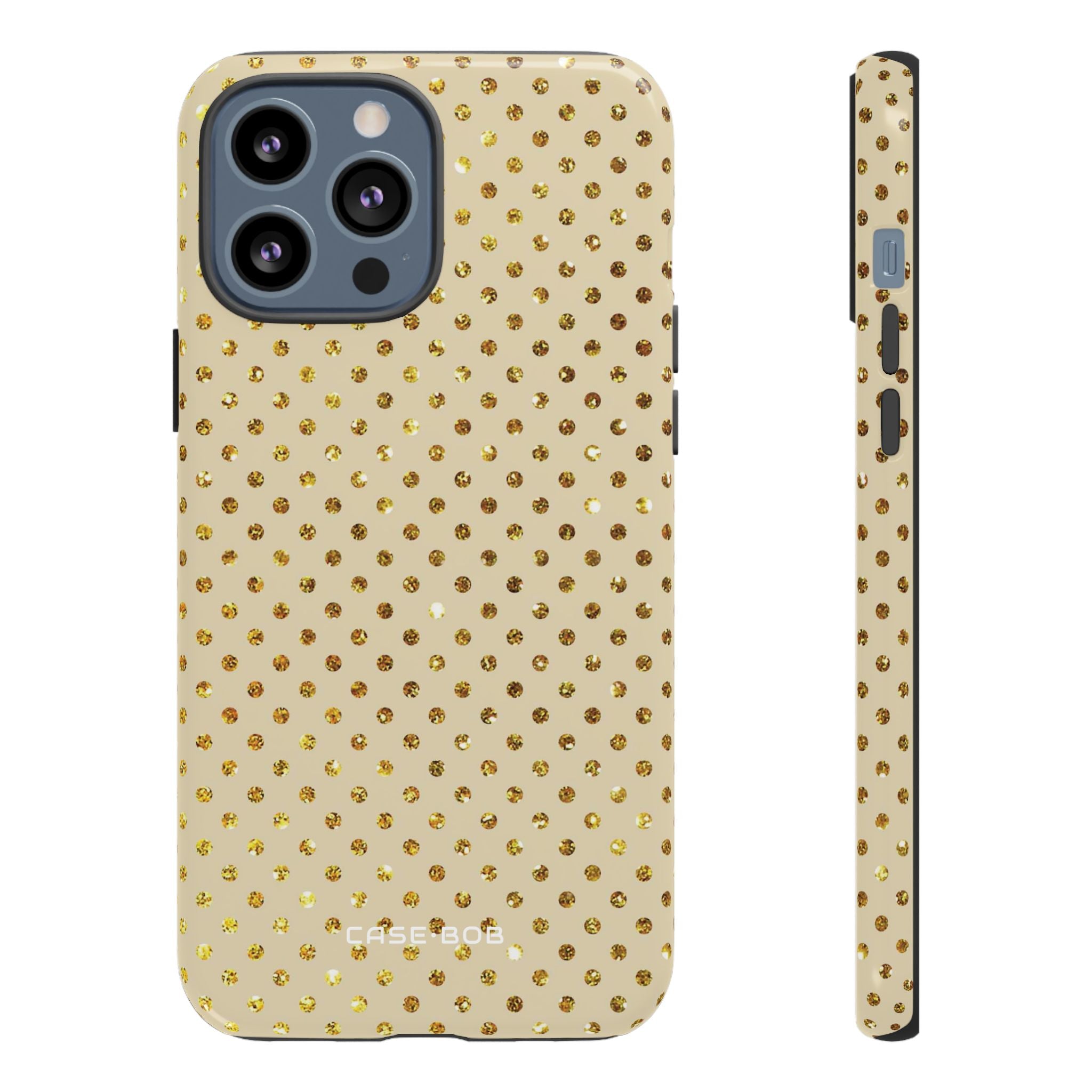 Gold Sparkle Grid iPhone 13 Pro Max Case - Tough