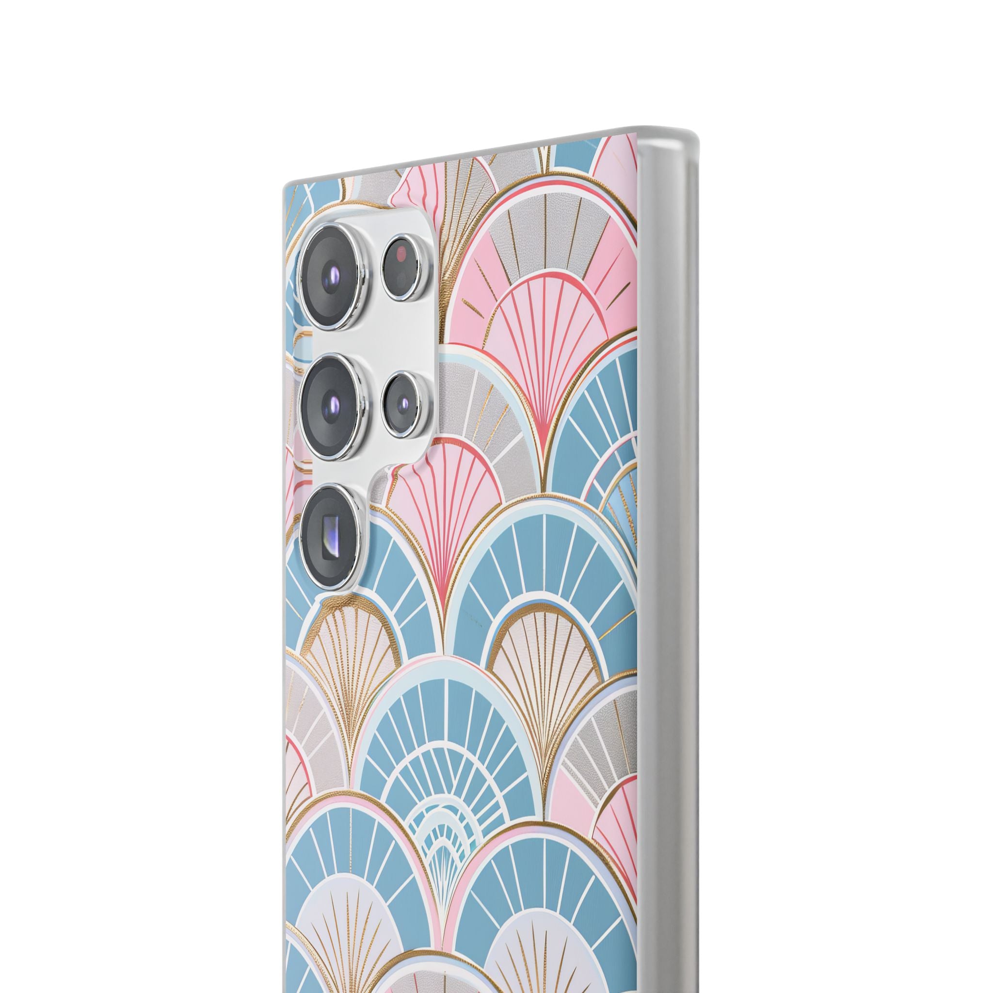 Art Deco Pastel Fan Pattern - Flexi Samsung S23 Phone Case