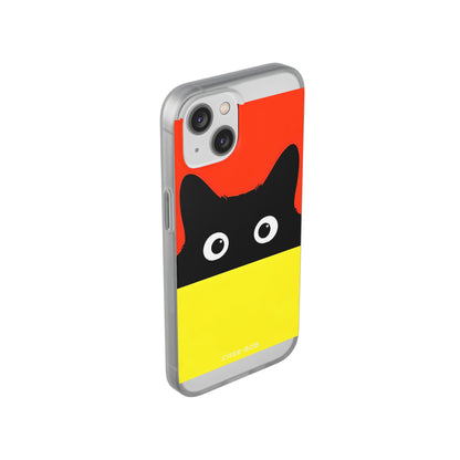 Peekaboo Cat Crimson iPhone 14 Case - Soft