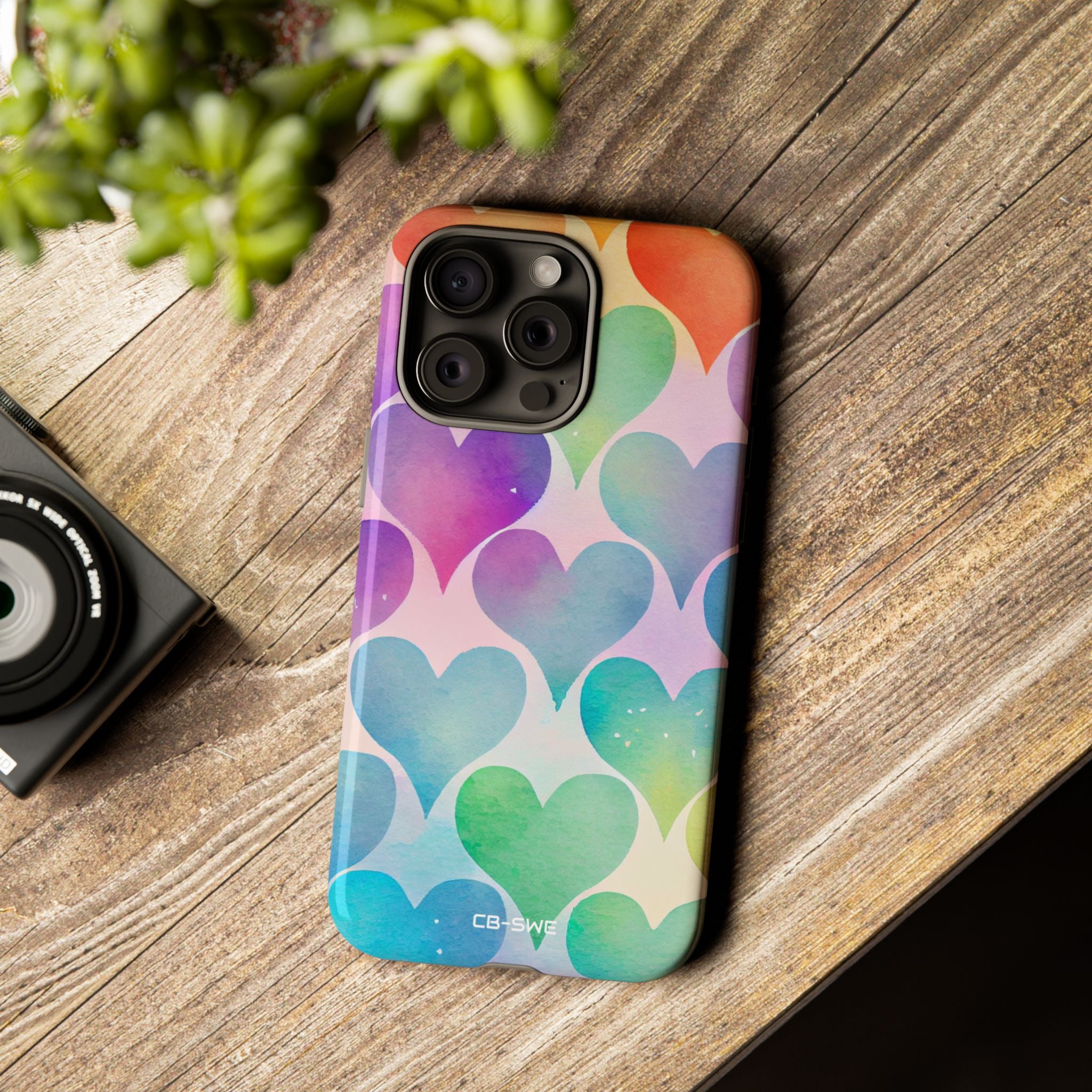 Watercolor Heart Symphony - iPhone Case