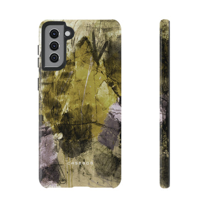 Yellow Grunge Art Phone Case - Protective Phone Case