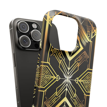 Golden Geometric Opulence iPhone 16 - Slim Phone Case