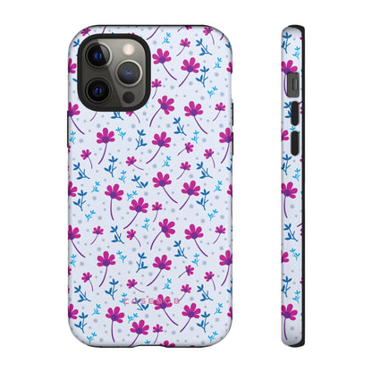 Purple Flower Pattern - Protective Phone Case