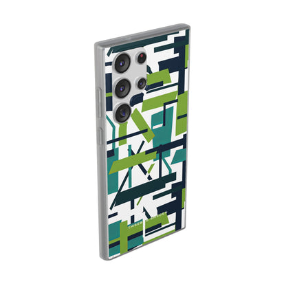 Green Geometry Glide Samsung S23 - Flexi Phone Case