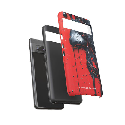 Textured Crimson Bloom Google Pixel 7 - Tough Phone Case