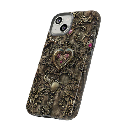 Antique Gold Lockets & Keys - Protective Phone Case