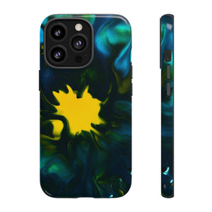 Yellow Spot Ink Art - Protective Phone Case