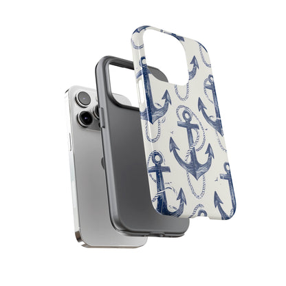 Navy Anchor Loop iPhone 14 Pro Case - Tough