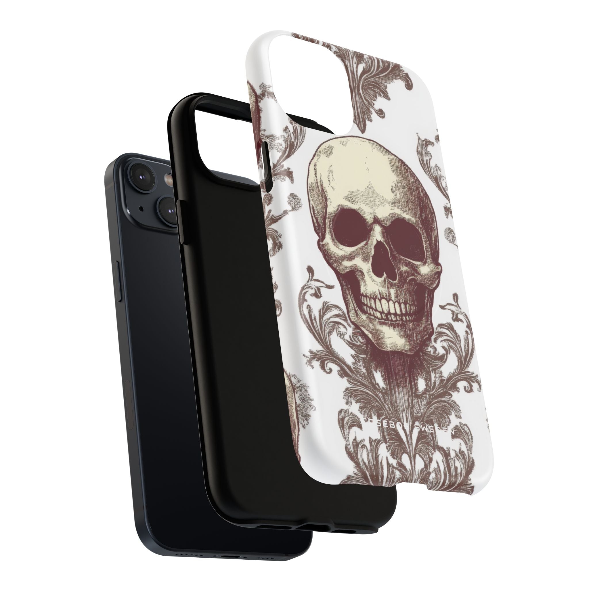 Gothic Skulls and Ornate Foliage iPhone 14 | Tough+ Phone Case