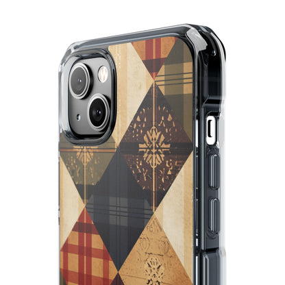 Rustic Geometric Patchwork Harmony iPhone 14 - Clear Impact Phone Case