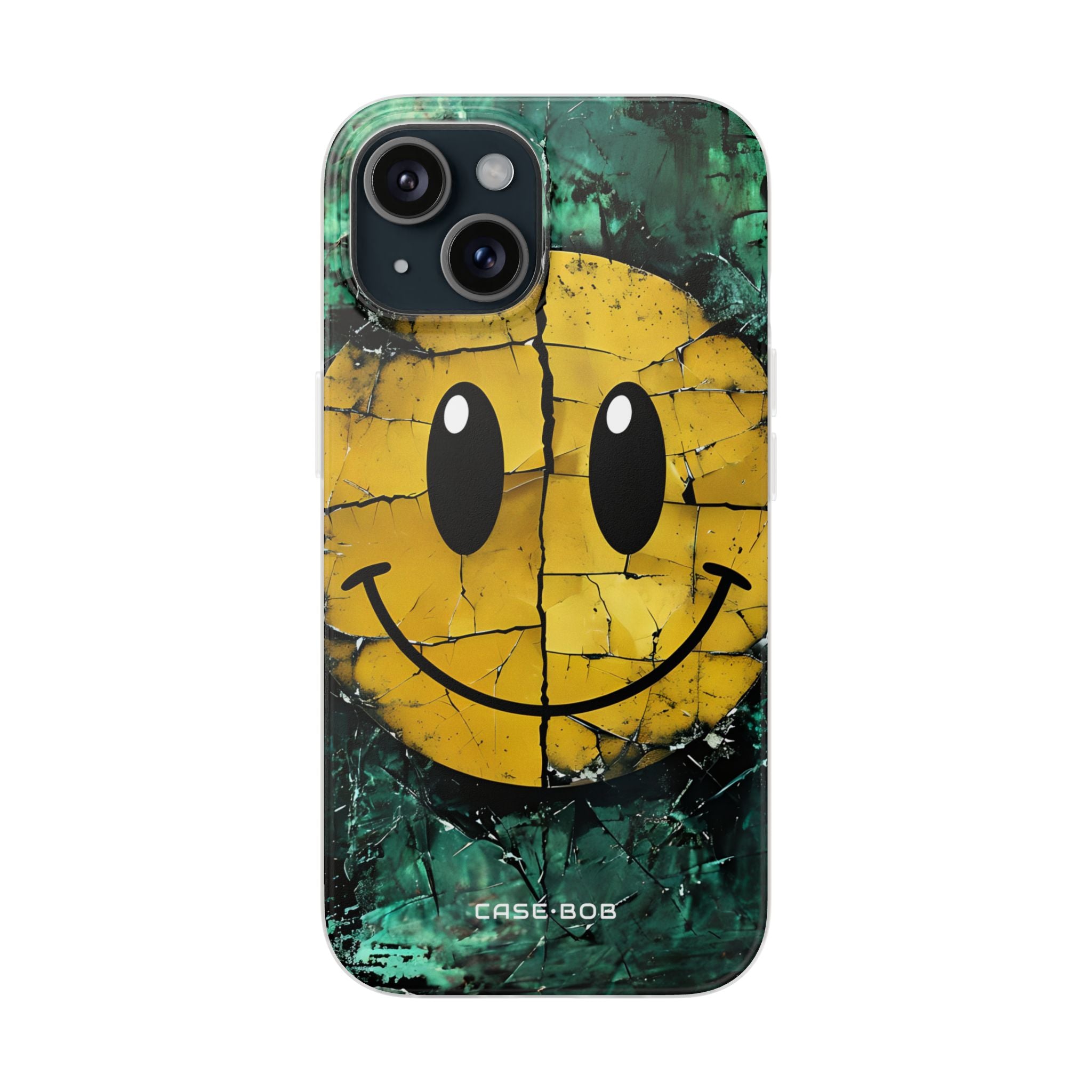 Cracked Smiley iPhone 15 Case - Soft