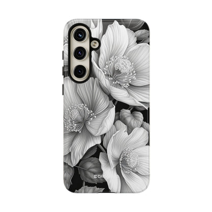 Elegant Monochrome Floral Art - For Samsung S24