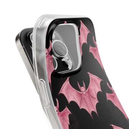 Gothic Pink Bats Aflame iPhone 16 - Flexi Phone Case