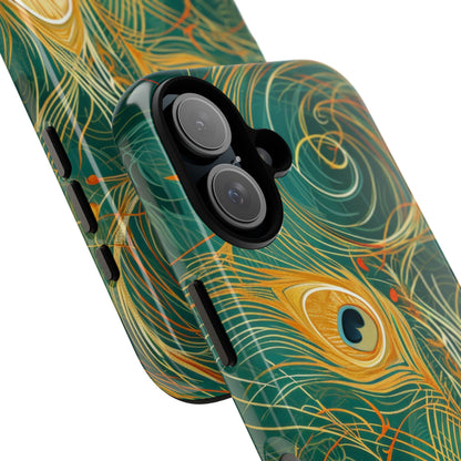 Vibrant Peacock Whirl iPhone 16 - Tough