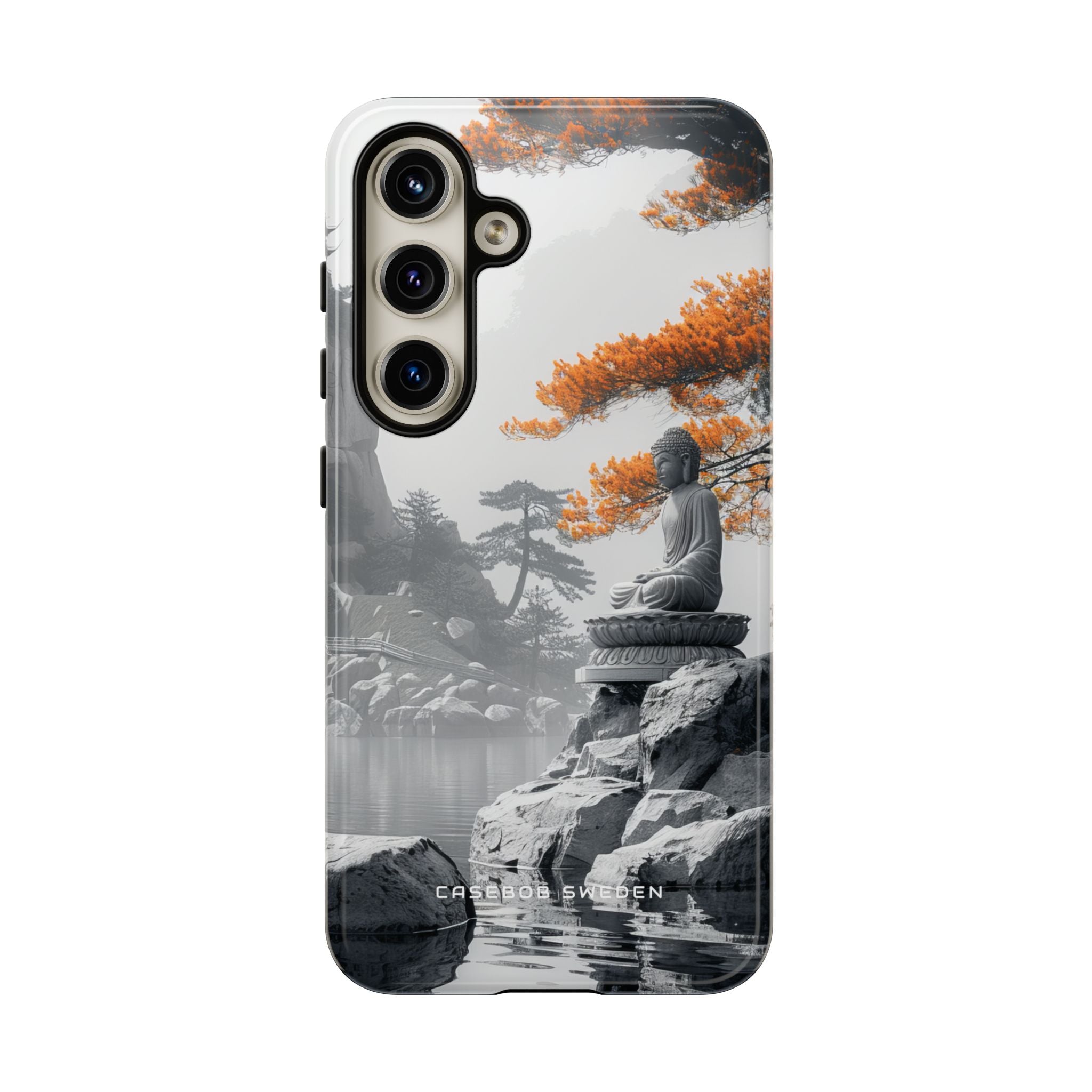 Zen Serenity: Tranquil Landscape with Buddha and Pagoda Samsung S24 - Tough Phone Case