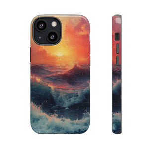 Pastel Waves at Sundown - Protective Phone Case