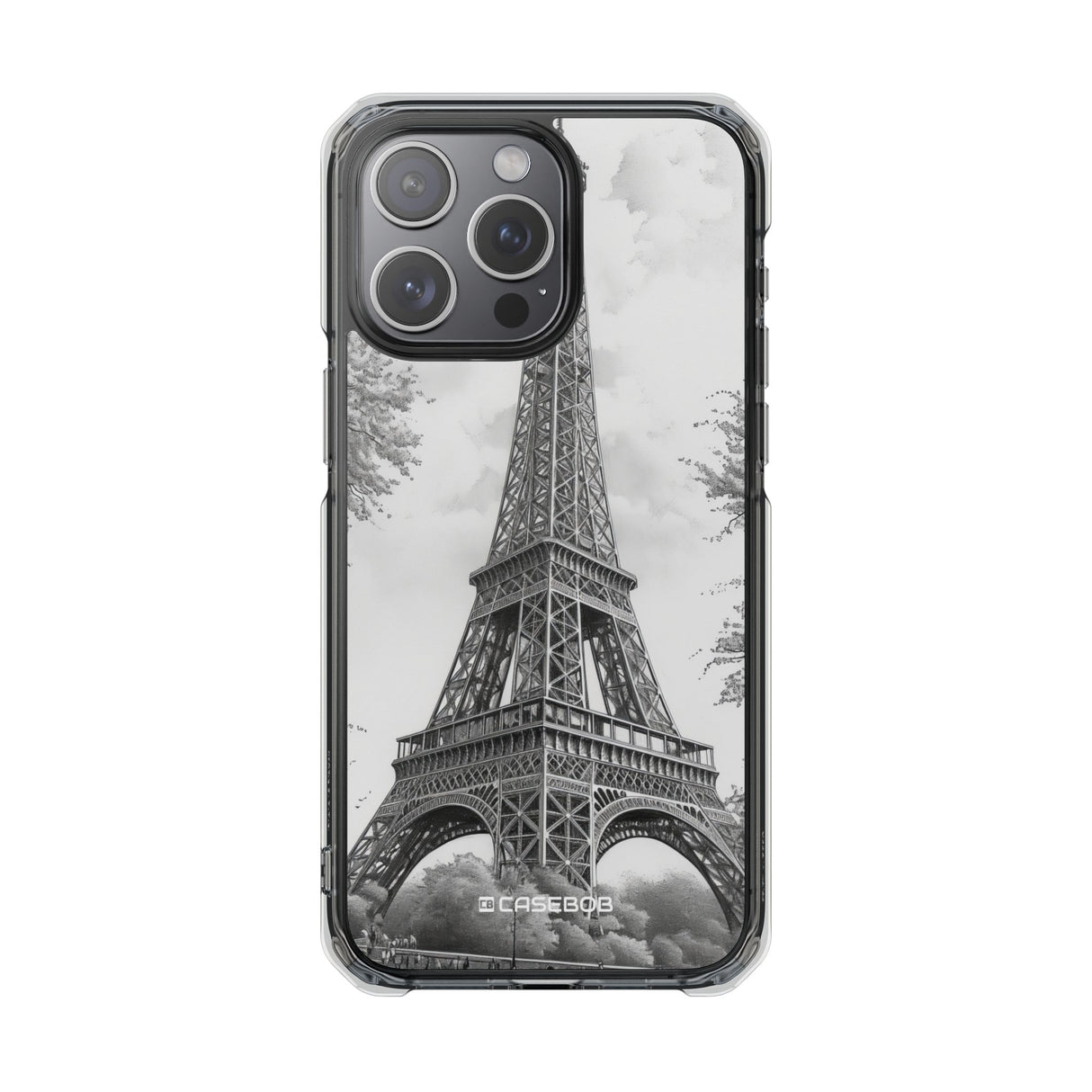 Parisian Monochrome Majesty – Handyhülle für iPhone (Clear Impact – Magnetisch)