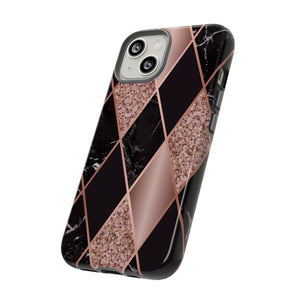 Pink Black Geometric - Protective Phone Case