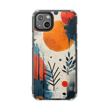 Orange Blue Splash - Clear Impact iPhone 14 Phone Case