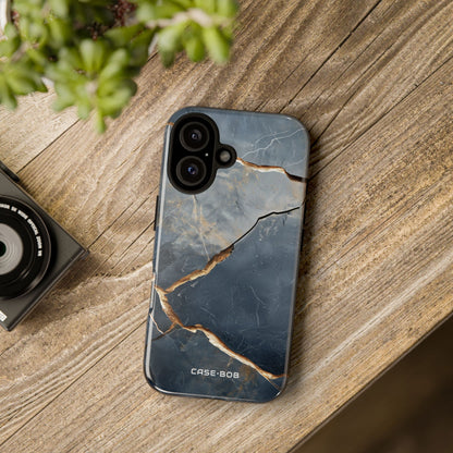 Jagged Vein Navy iPhone 16 Pro Case - Tough
