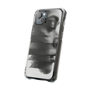 Abstract Glitch Portrait - Phone Case for iPhone (Clear Impact - Magnetic)