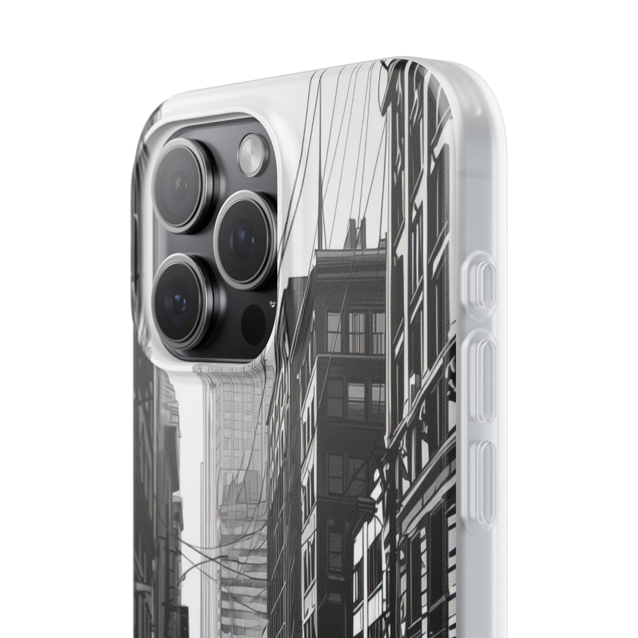 Urban Cityscape Line Perspective iPhone 15 - Flexi Phone Case