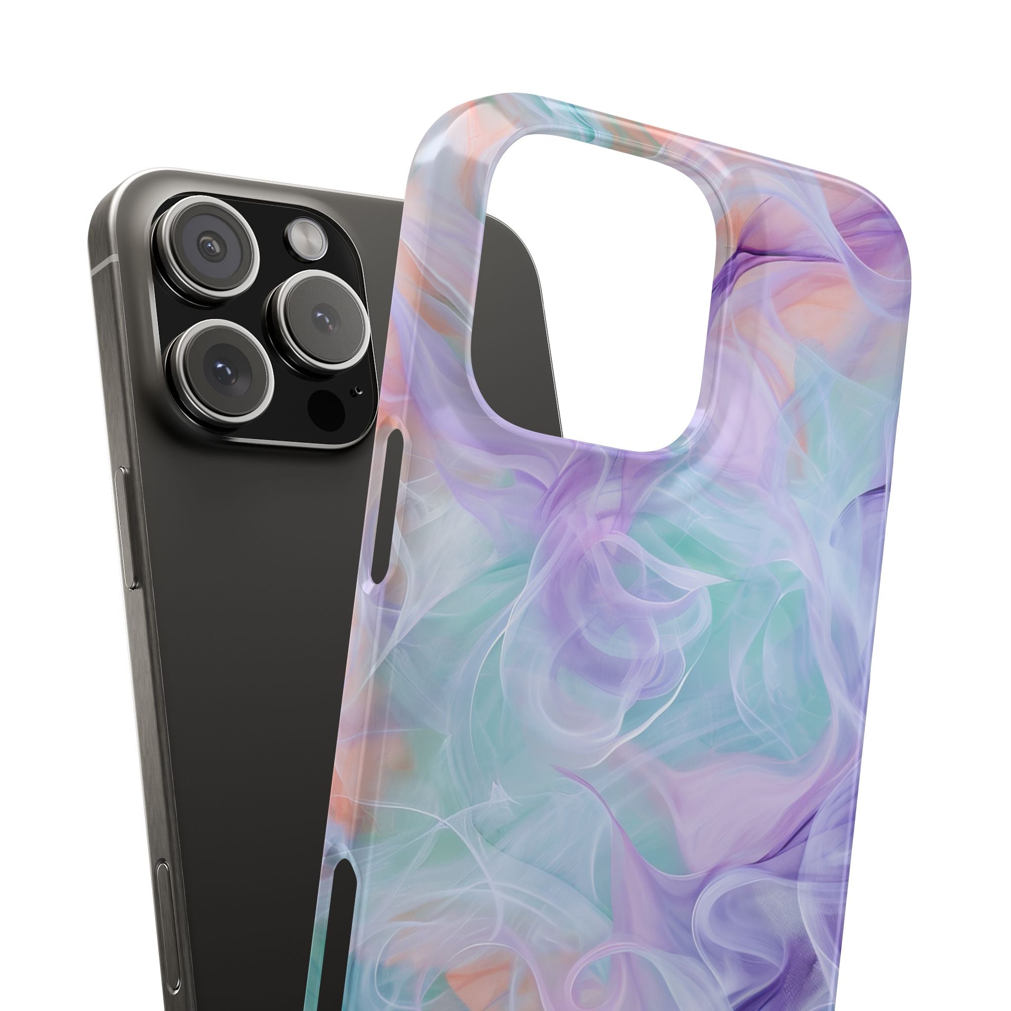 Purple Peach Whirl - Slim iPhone 16 Phone Case