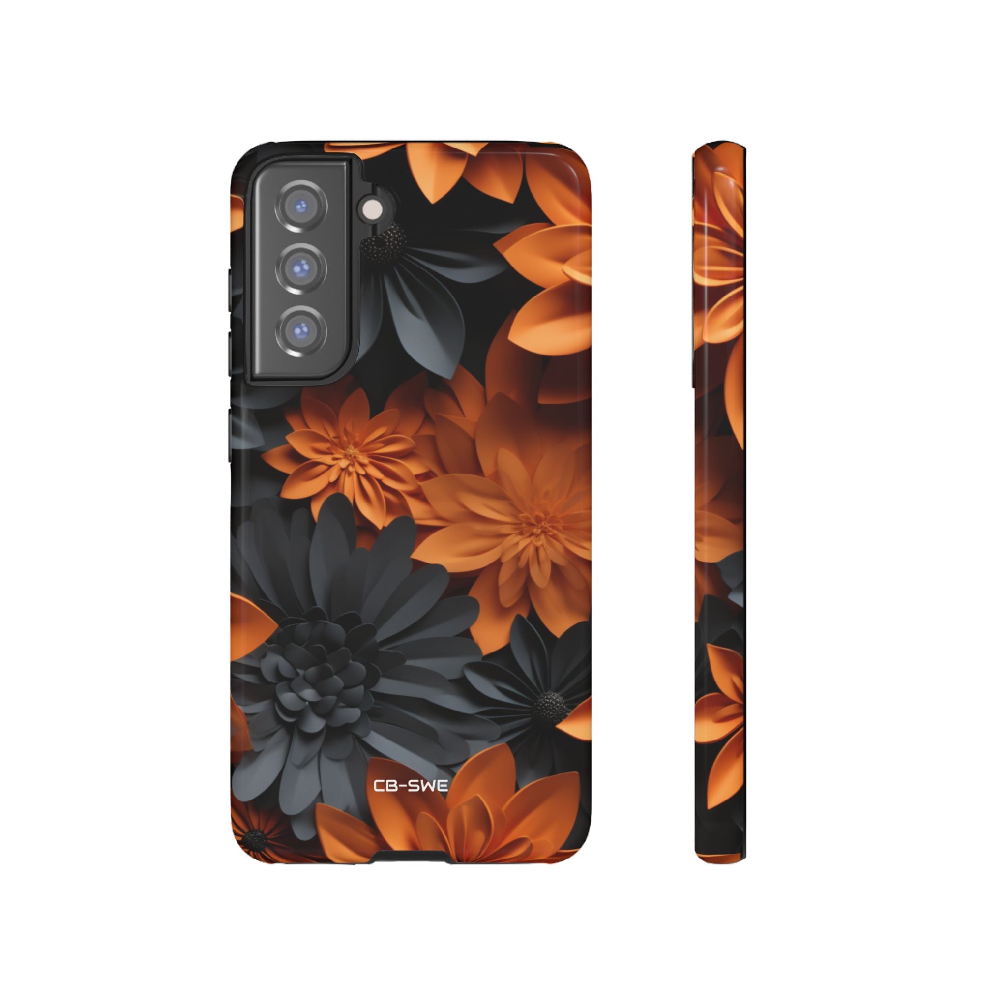 Graphical Orange Florals - Samsung Case