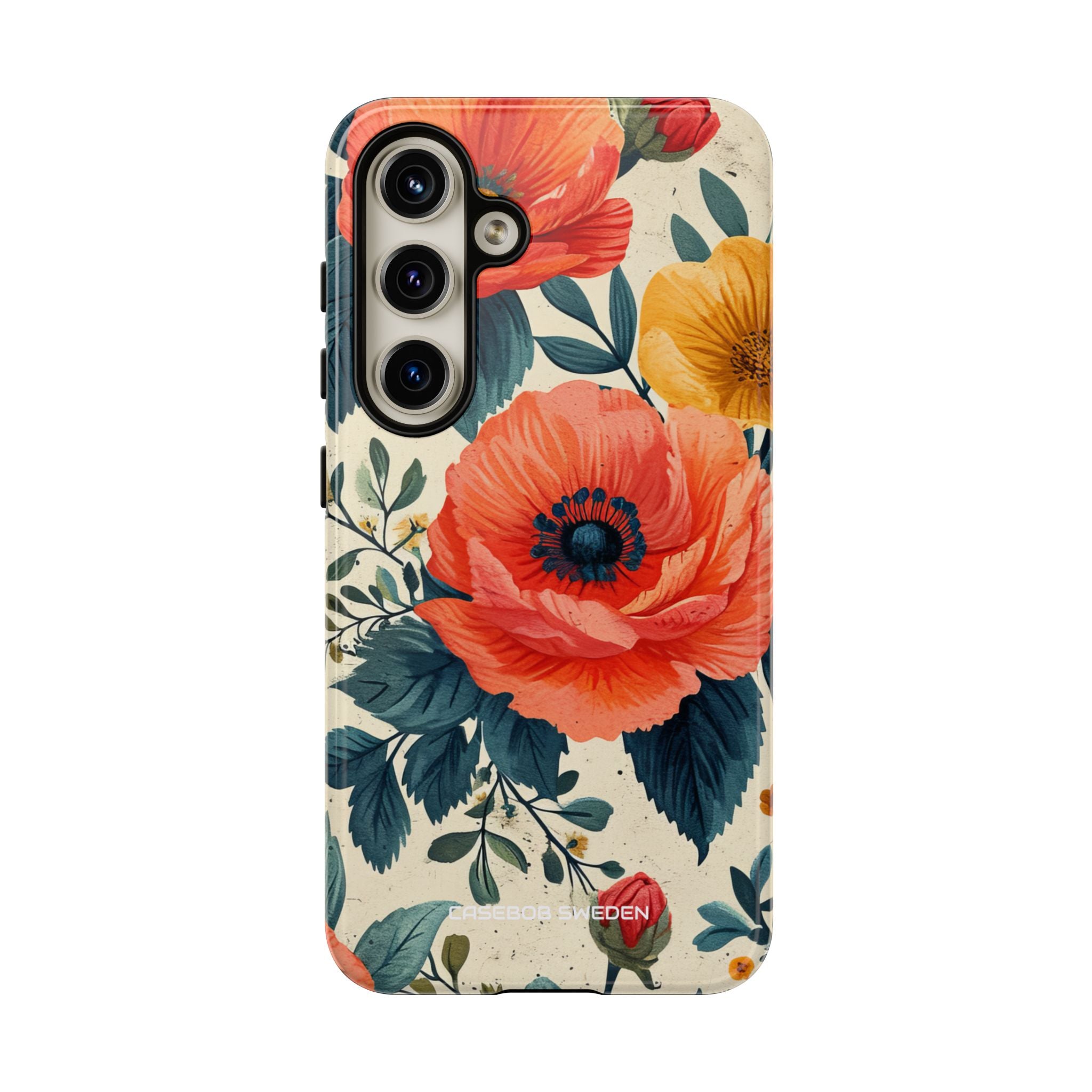 Vibrant Botanical Poppies - Tough Samsung S24 Phone Case