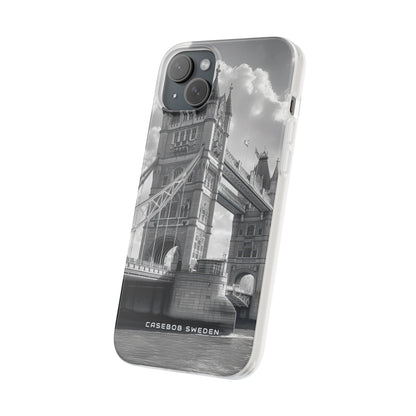 Tower Bridge Monochrome Architecture Study iPhone 15 - Flexi Phone Case