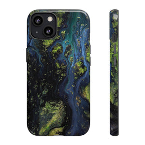 Blue Cosmos Ink Art iPhone Case (Protective) iPhone 13 Glossy Phone Case