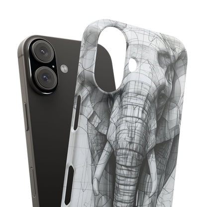 Elephant Line Geometry iPhone 16 - Slim Phone Case