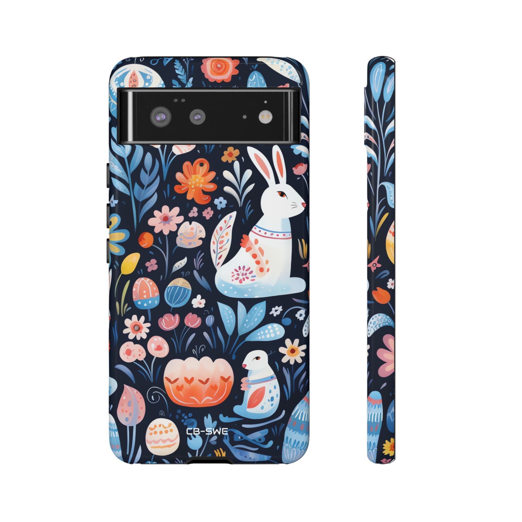 Bunnies Play Among Flowers - Google Pixel Case