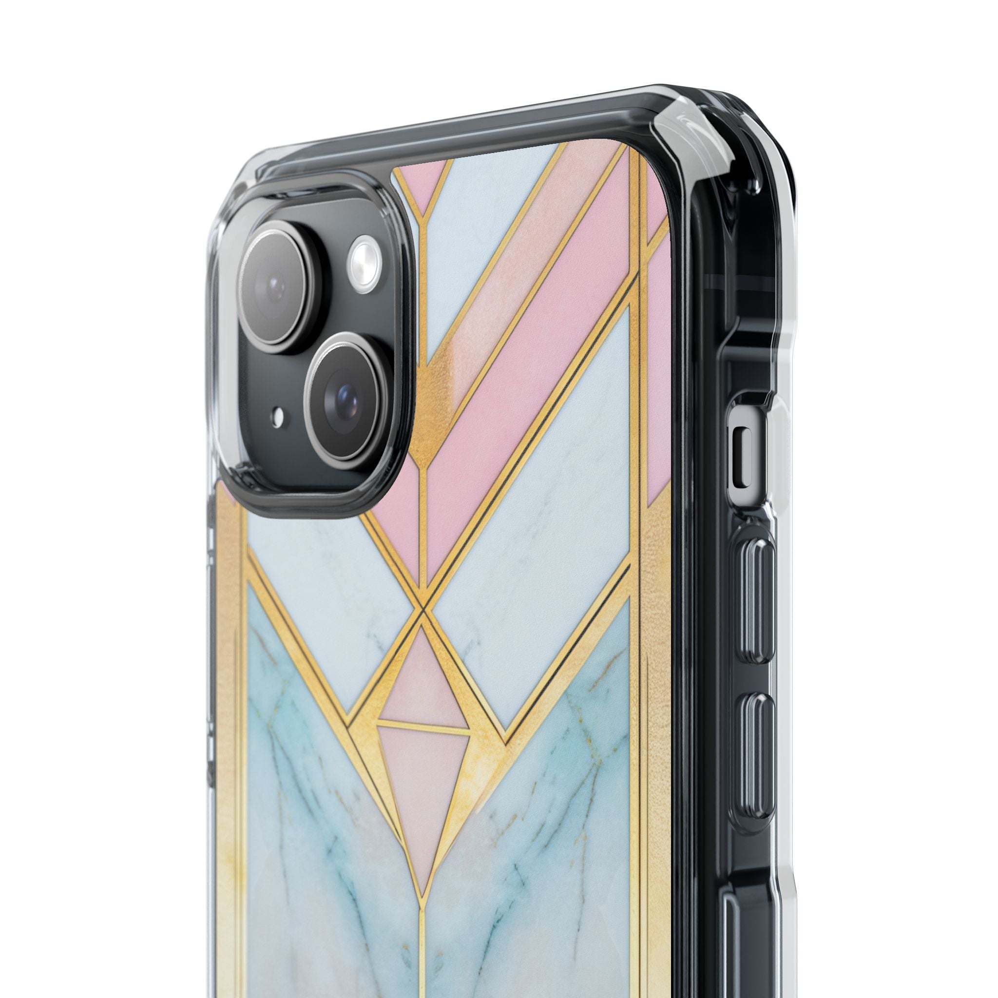 Gold Pink Art Deco - Clear Impact iPhone 15 Phone Case