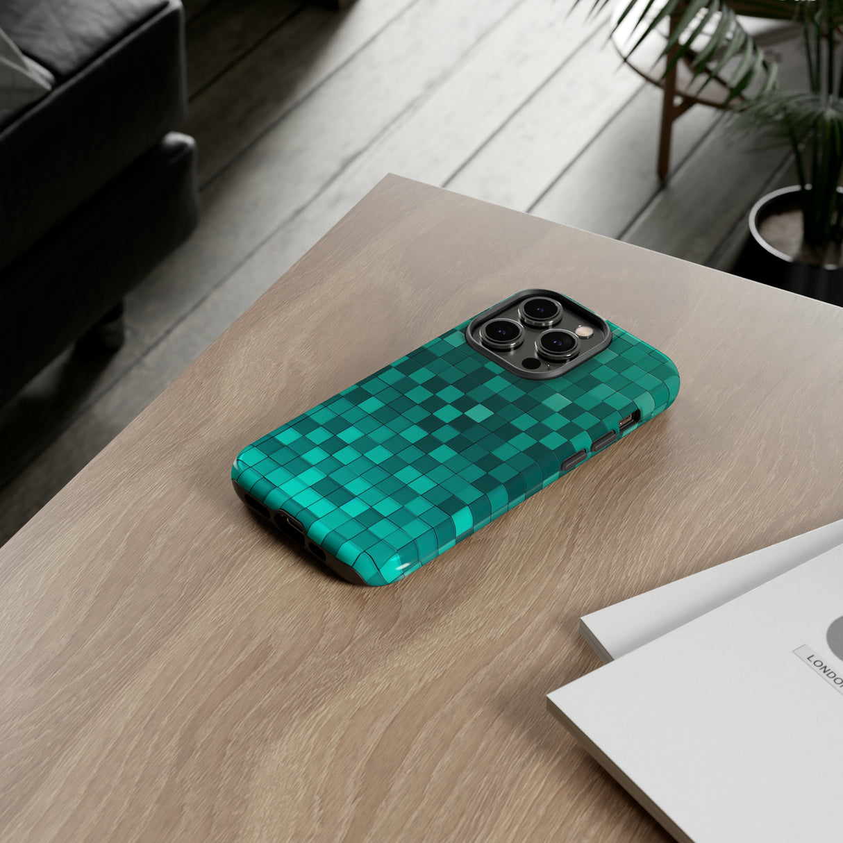 Teal Tones Mosaic - Protective Phone Case