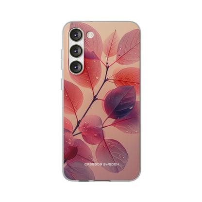 Pink Serenity Leaf Design - Flexi Samsung S23 Phone Case