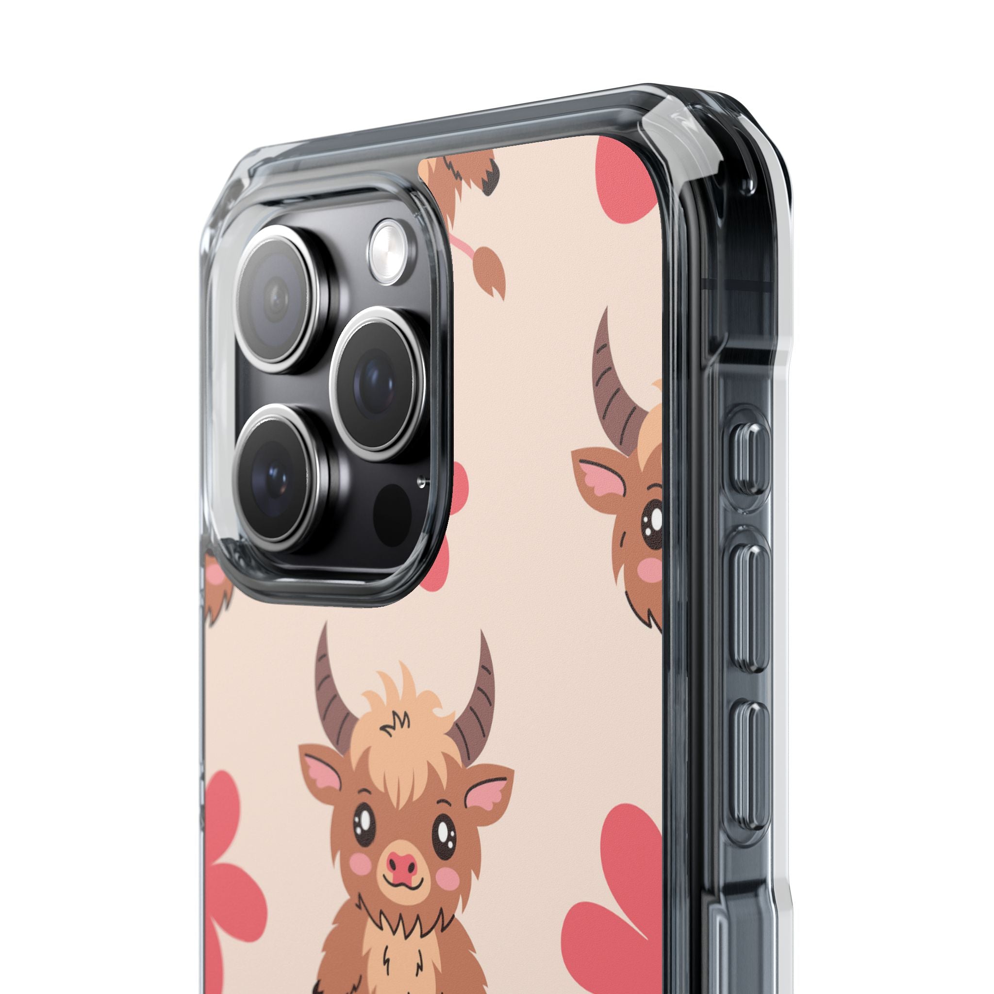 Cute Cattle & Flowers iPhone Case - Impact
