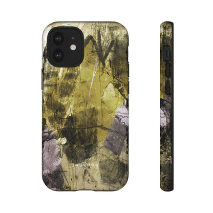 Yellow Grunge Art Phone Case - Protective Phone Case