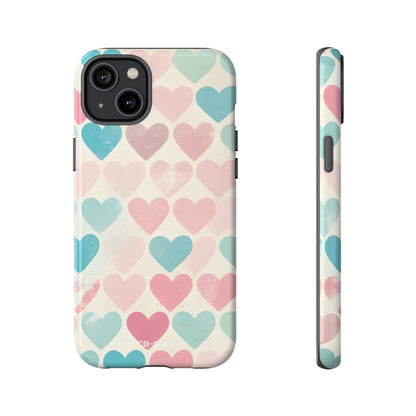 Retro Hearts Symmetry - iPhone Case