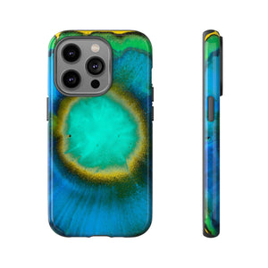 Neon Blue Ink Art iPhone Case (Protective) iPhone 14 Pro Glossy Phone Case