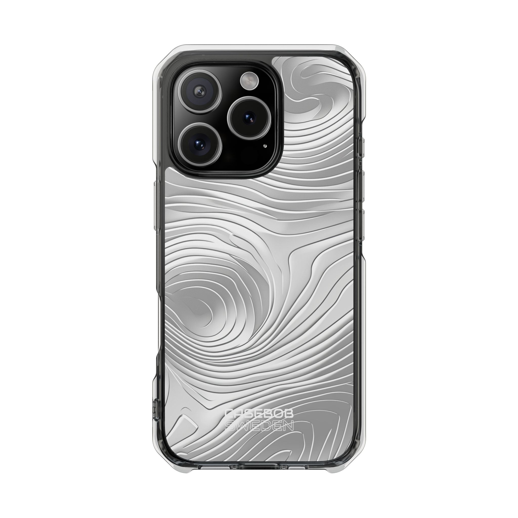 Monochrome Flow Lines iPhone 16 - Impact Clear+