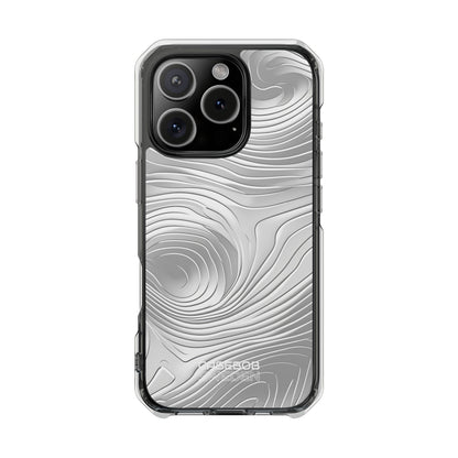 Monochrome Flow Lines iPhone 16 - Impact Clear+