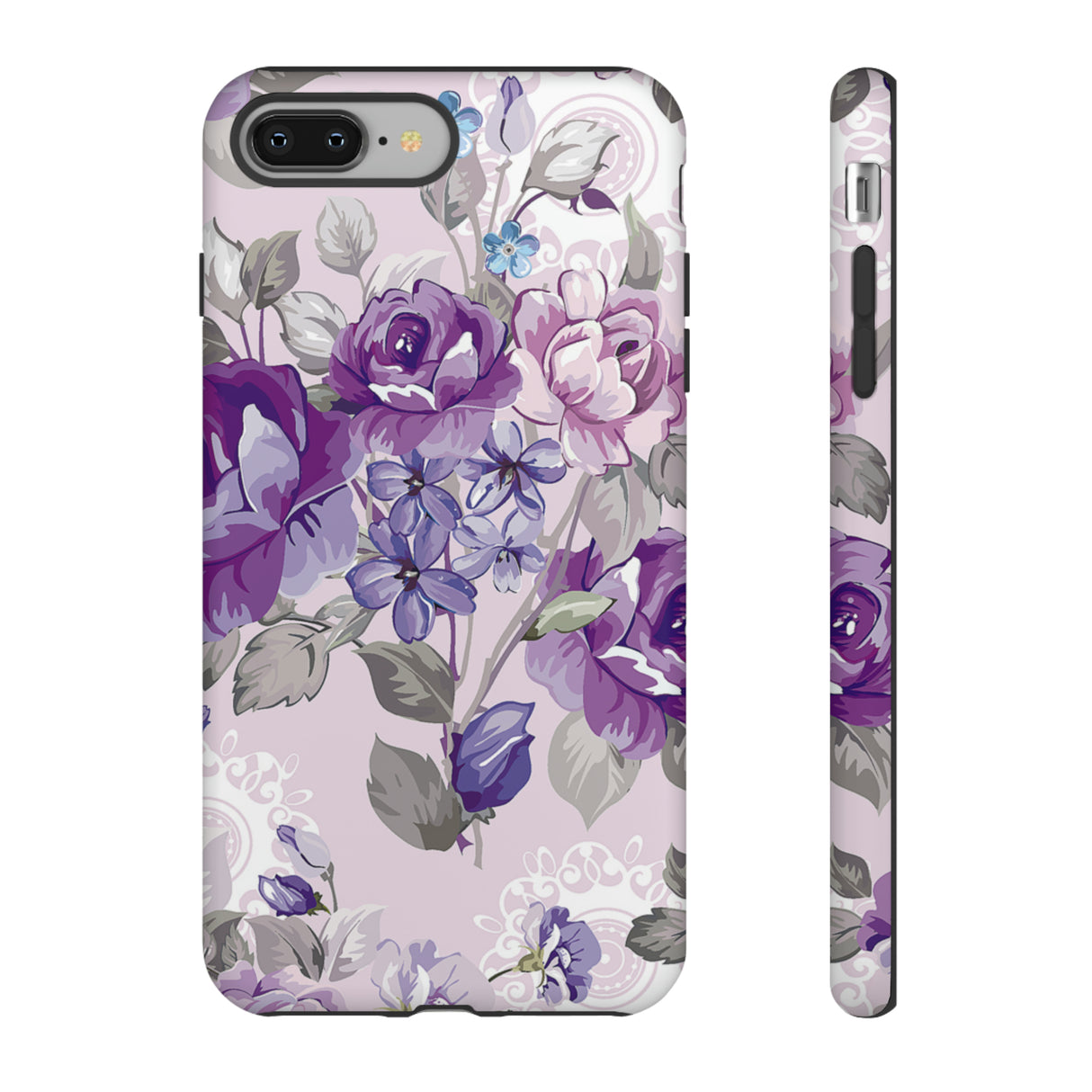 Beautiful vintage purple flower iPhone case - Protective Phone Case